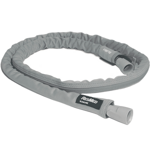 ResMed SlimLine™ Tubing Soft Cloth Tubing Wrap in gray wrapped in a coil
